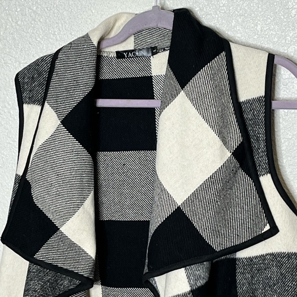 Yacun Flannel Plaid Cardigan Vest Sz Large - Picture 3 of 9